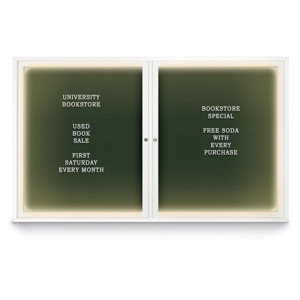 Indoor Enclosed Combo Board, 42"x32", Black Frame/Blue & Medium Grey